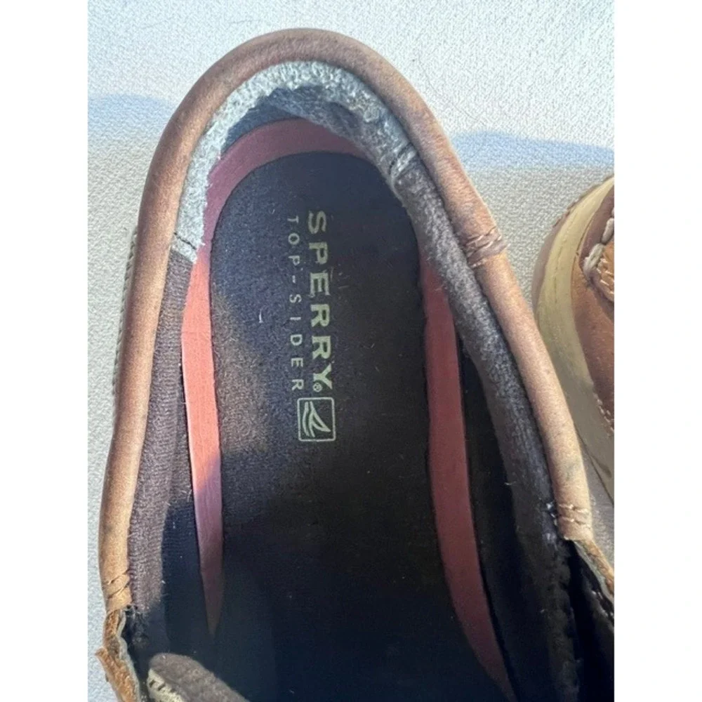 Sperry Billfish Boat Shoes Boys 6M Brown Leather Casual Preppy YB42948 Good